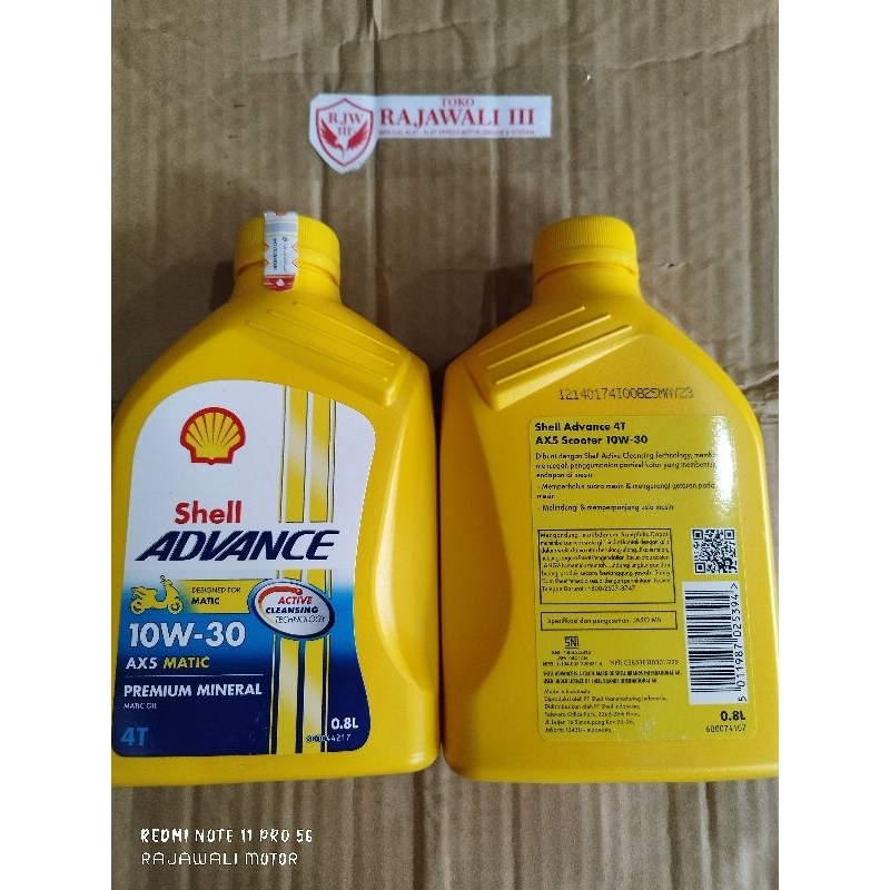 Jual oli shell AX 5 matic 10 30 / 10 40 (tergantung stock) 0.8 | Shopee ...