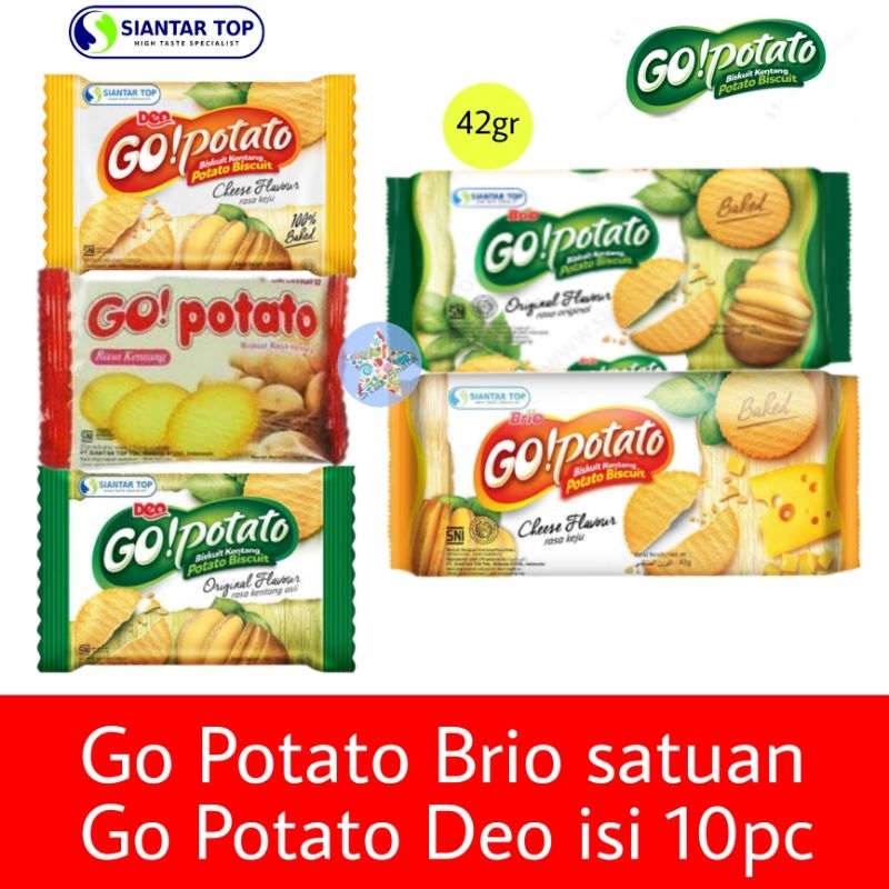 Jual Go Potato Deo Brio biskuit kentang keju BBQ panggang | Shopee ...