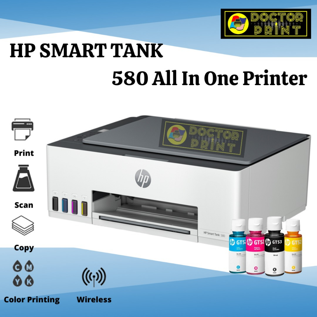 Jual Printer HP Smart Tank 580 Print Scan Copy Wireless | Shopee Indonesia