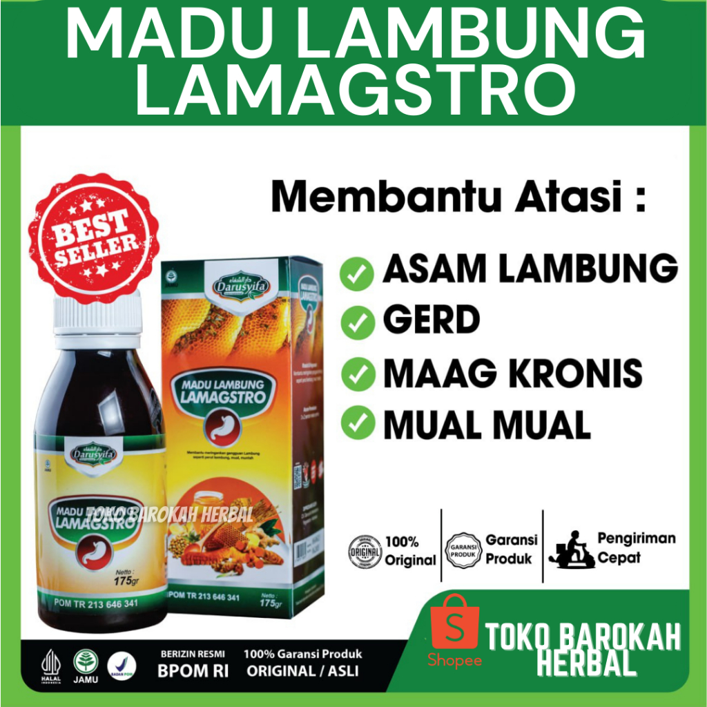 LAMAGSTRO - Madu Herbal 175gr Obat GERD Maag Dan Asam Lambung Asli Original