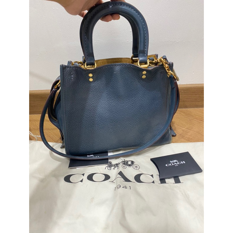 COACH トートバッグ　ローグ25 ネイビー 2ウェイ　コーチ　バッグ COACH トートバッグ ローグ25 ネイビー 2ウェイ コーチ バック