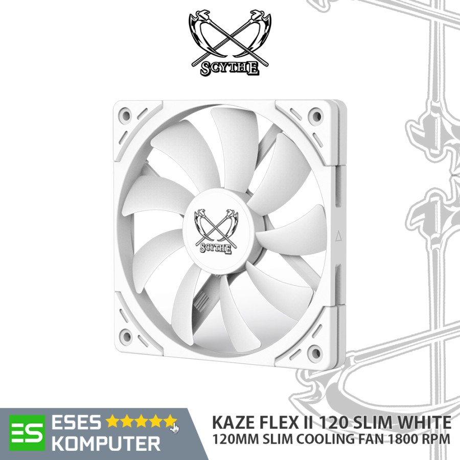Jual Fan Scythe Kaze Flex II 120 SLIM WHITE PWM 1800 RPM 120mm