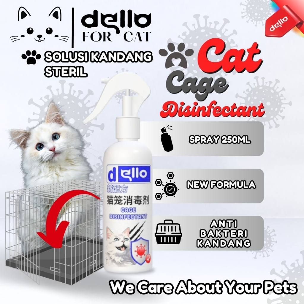 Jual Cat Cage Disinfectant Dello Pembersih Kandang And Kasur Kucing Anti