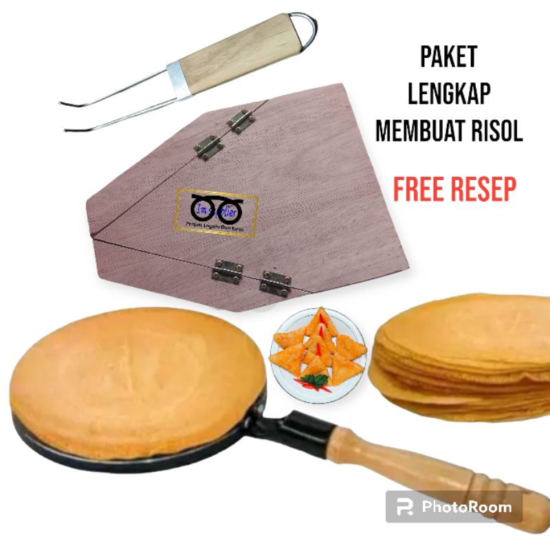 Jual wajan teplon kulit risol papan lipat risol segitiga satu set ...