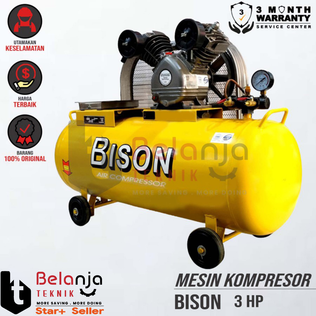 Jual Bison Unloaded Air Compressor 3 HP Mesin Kompressor Udara + Engine ...
