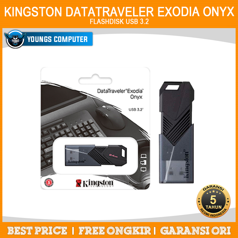 Jual FlashDisk KINGSTON 64GB 128GB 256GB Data Traveler Exodia Onyx USB ...