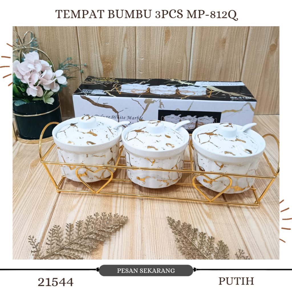 Jual Tempat Bumbu Keramik Rak Set Porselain Motif Marble Fiorenza Q