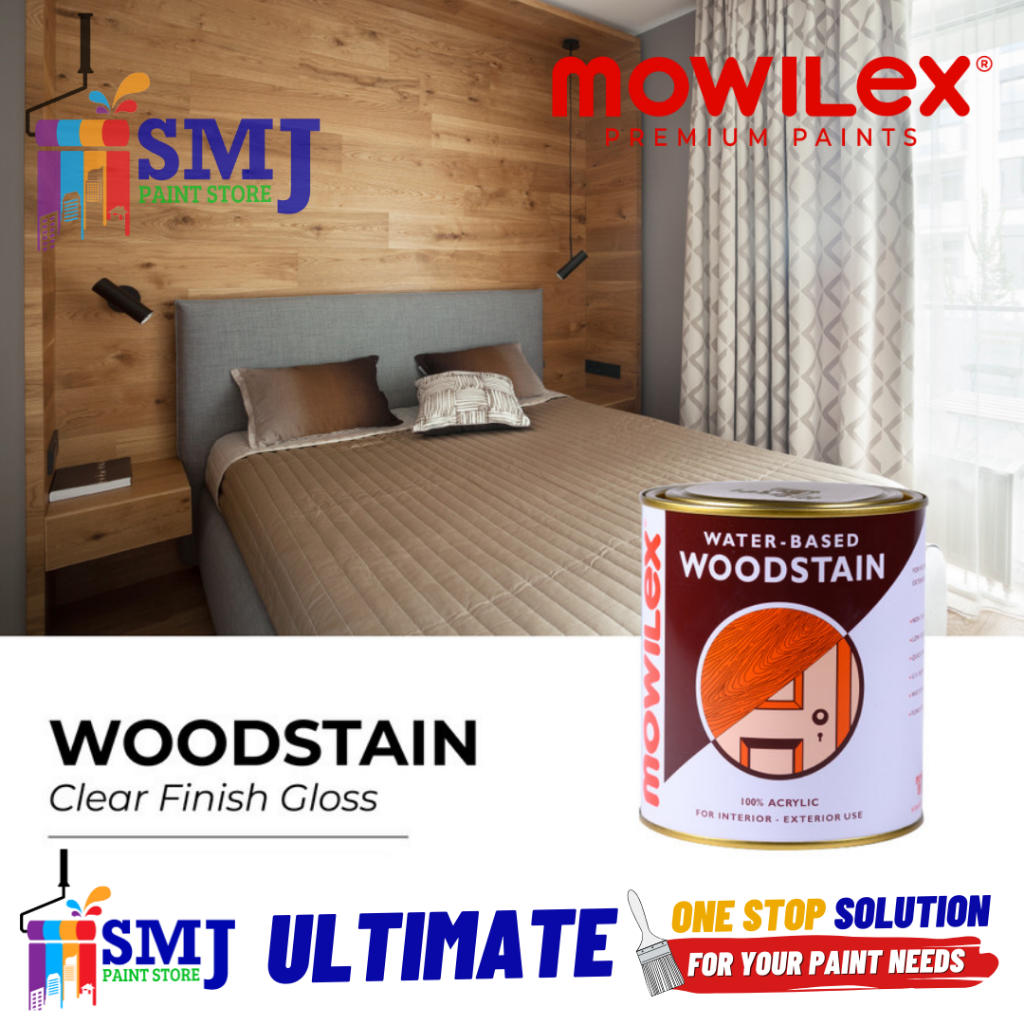 Jual Cat Woodstain Kayu MOWILEX Water Based Warna Clear Finish 1L