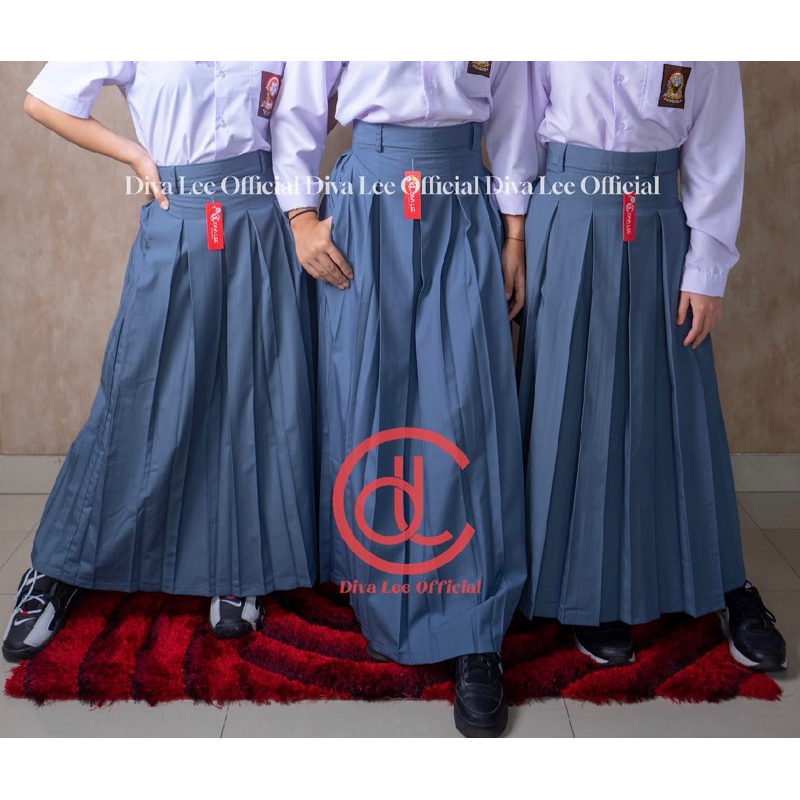 Jual Special Edition Lebih Panjang (95 cm) - Rok SMA Abu Seragam ...