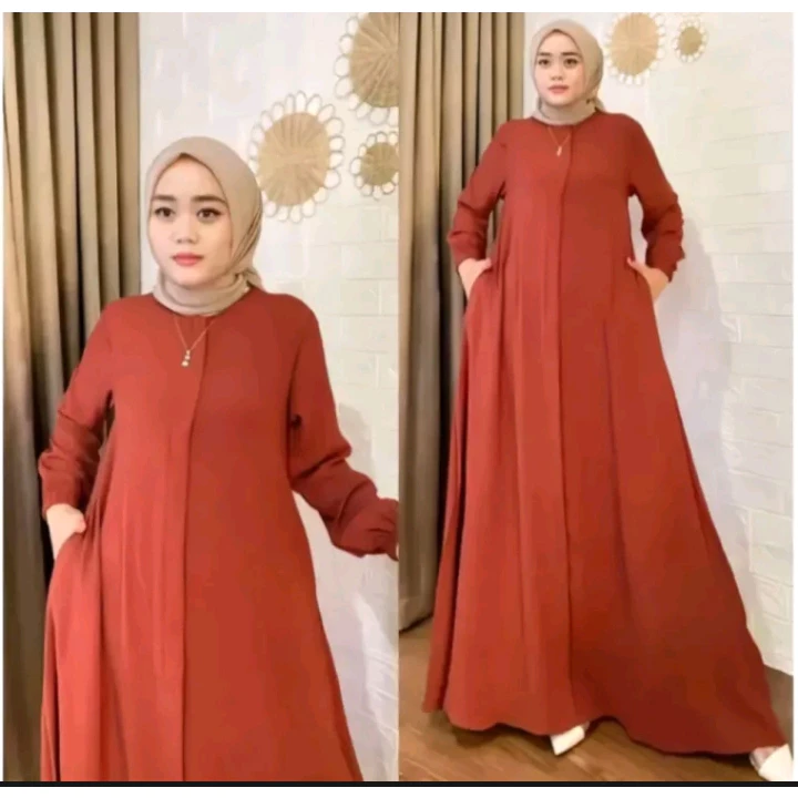 Gamis Crinkle Adem Lembut Elegan Flowly