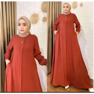 Gamis Crinkle Adem Lembut Elegan Flowly