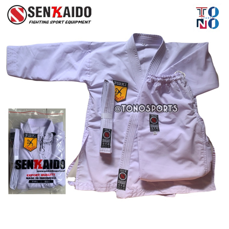 Jual Baju Seragam Gi Karate Senkaido Original Logo Forki Sabuk Pemula