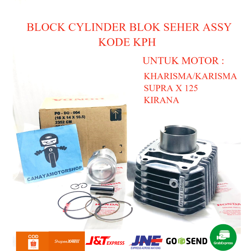 Jual BLOCK CYLINDER BLOK SEHER ASSY SET KOMPLIT RING SEHER PISTON KIT KPH HONDA KHARISMA SUPRA X