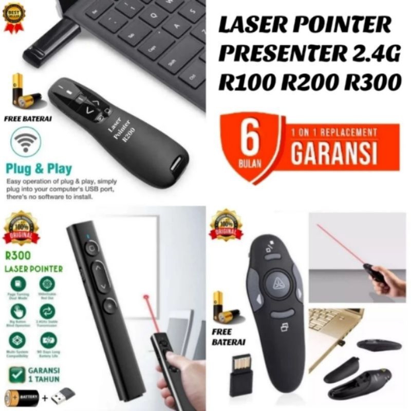 Jual Laser Pointer Presenter Wireless Laser Merah Remote Control 2.4G ...