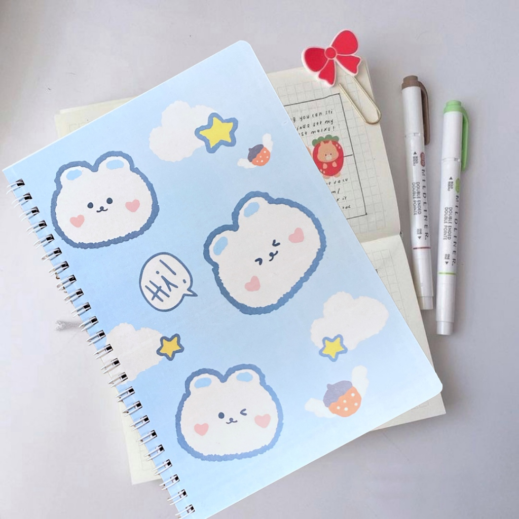Jual NoteBook Spiral A5 aesthetic Korea Cute Bears Beruang Lucu / Buku ...