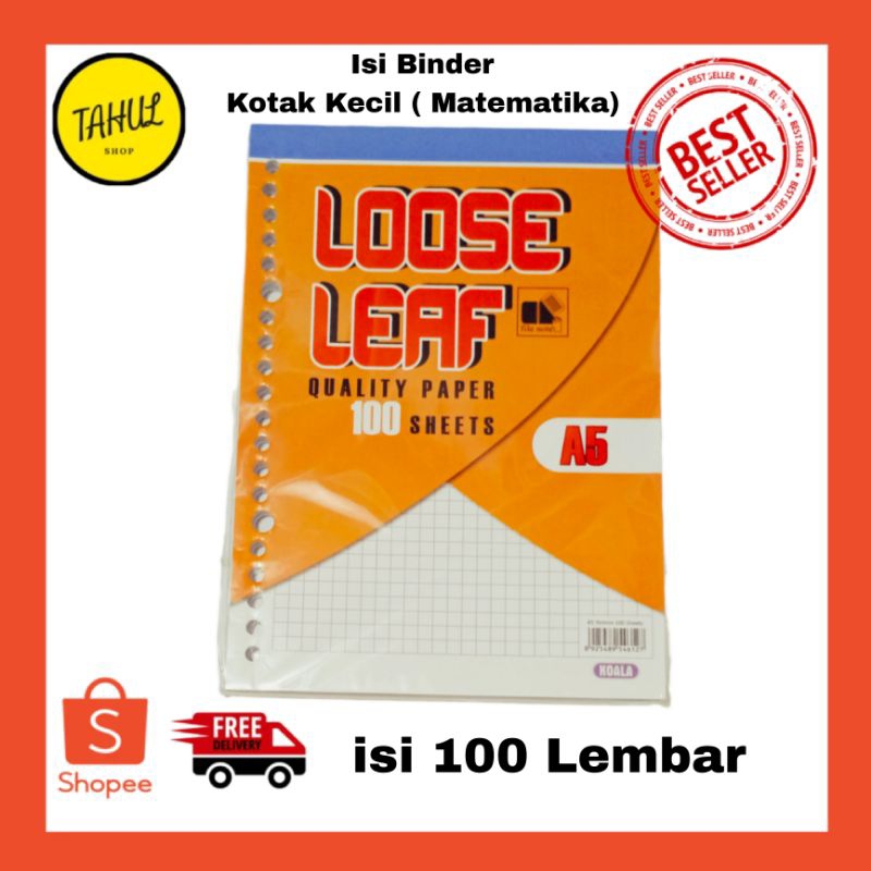 Jual ISI BINDER MATEMATIKA (Kotak Kecil) A5 ISI 100 LOOSE LEAF GRID ...