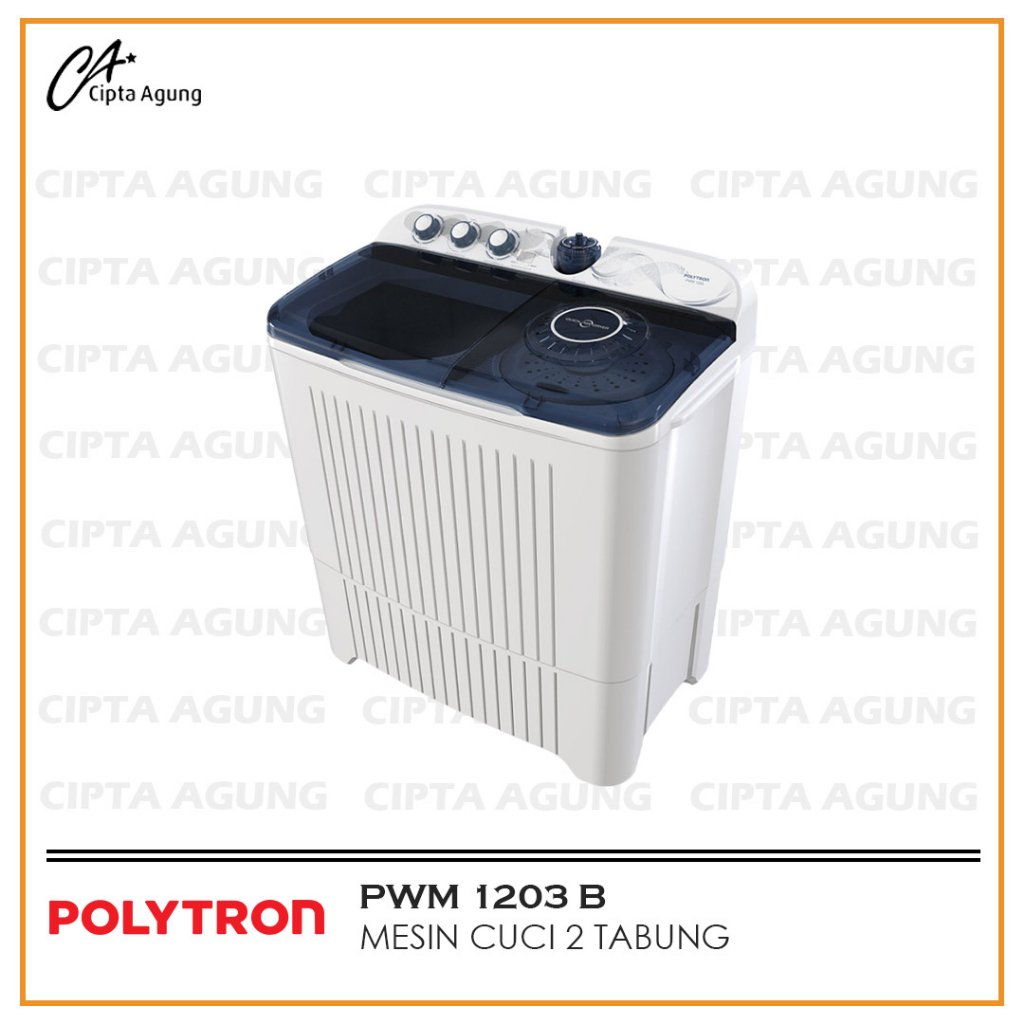 Jual Mesin Cuci POLYTRON Primadona Giant 2 Tabung 12 Kg PWM 1203 ...