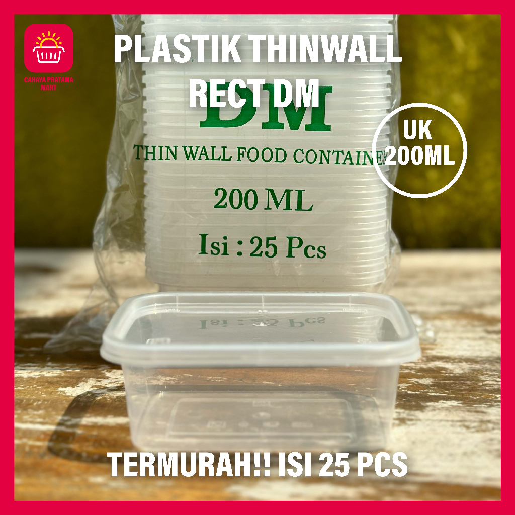 Jual Thinwall Rectangle Kotak Makan Plastik Box Mika Thinwall Wadah