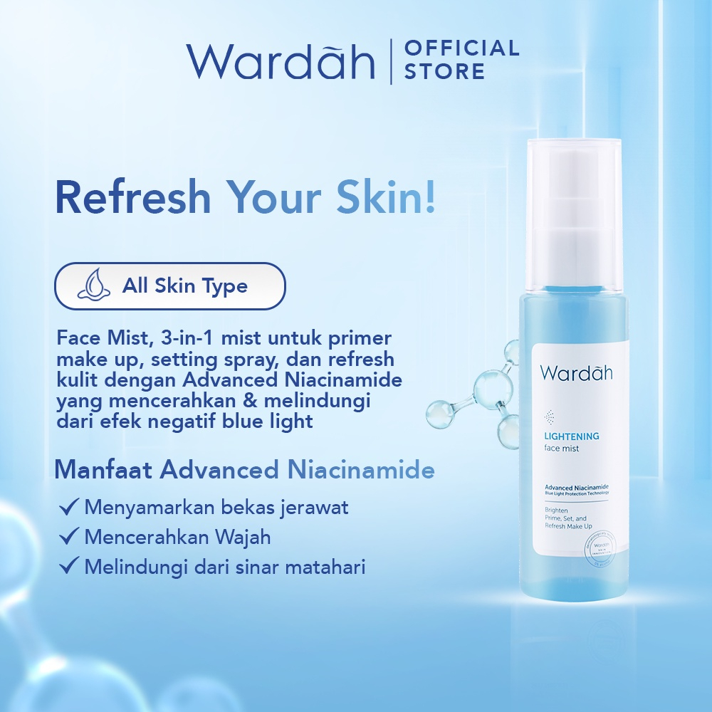 Jual Wardah Lightening Face Mist 60 ml Face Mist 3in1 dengan Advanced Niacinamide Spray