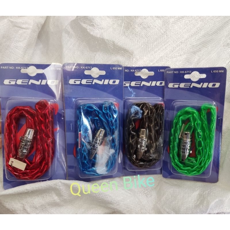 Jual Kunci Rantai Sepeda Gembok Pengaman Chain Lock + KODE Sepeda GENIO ...