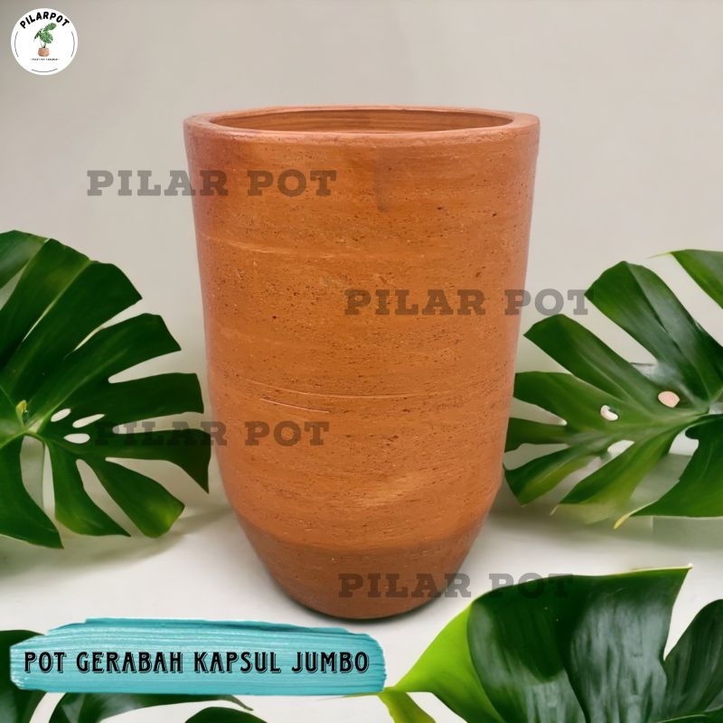 Jual Pot Bunga Tanaman Gerabah Tanah Liat Kapsul Tinggi Terracotta