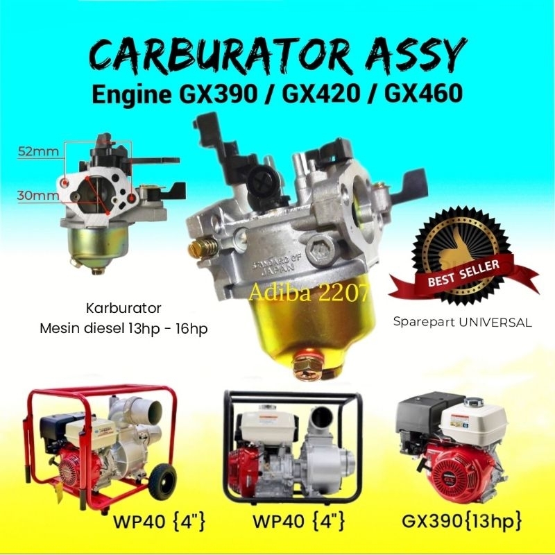 Jual Carburator Assy Engine Gx390karburator Mesin Diesel Bensin 13 Pk