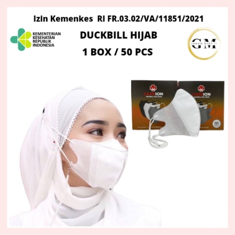 Jual Duckbill HIJAB / Masker Duckbill Hijab 3 Ply Isi 50 Pcs | Shopee ...