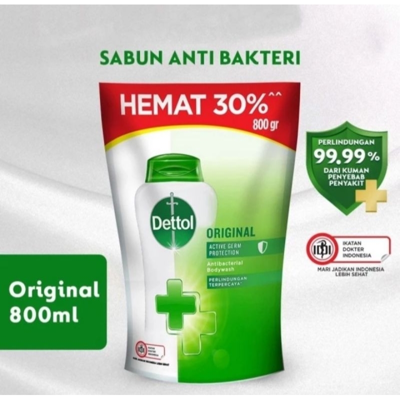 Jual Dettol Antibacterial Body Wash Original 800g Shopee Indonesia