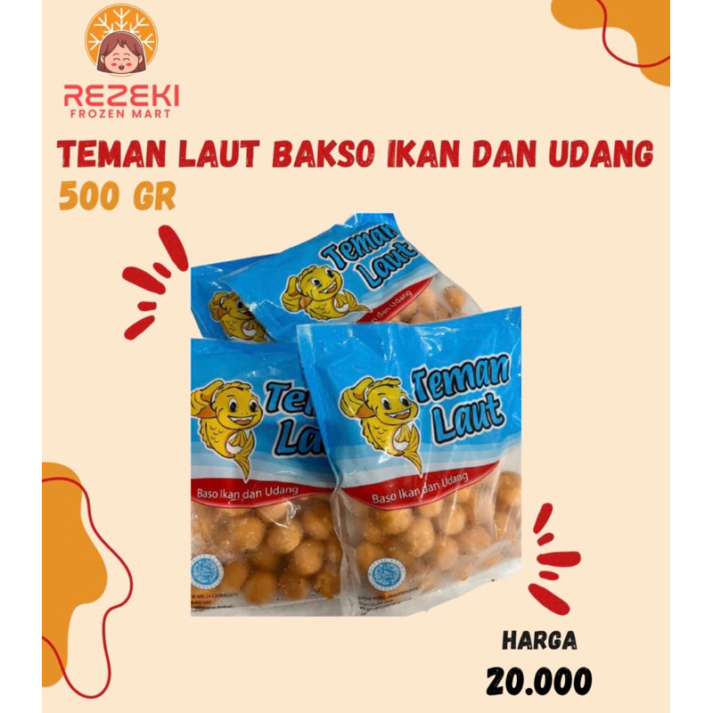 Jual Teman Laut Bakso Ikan Dan Udang 500 Gr Isi 40 Pcs Frozen Food