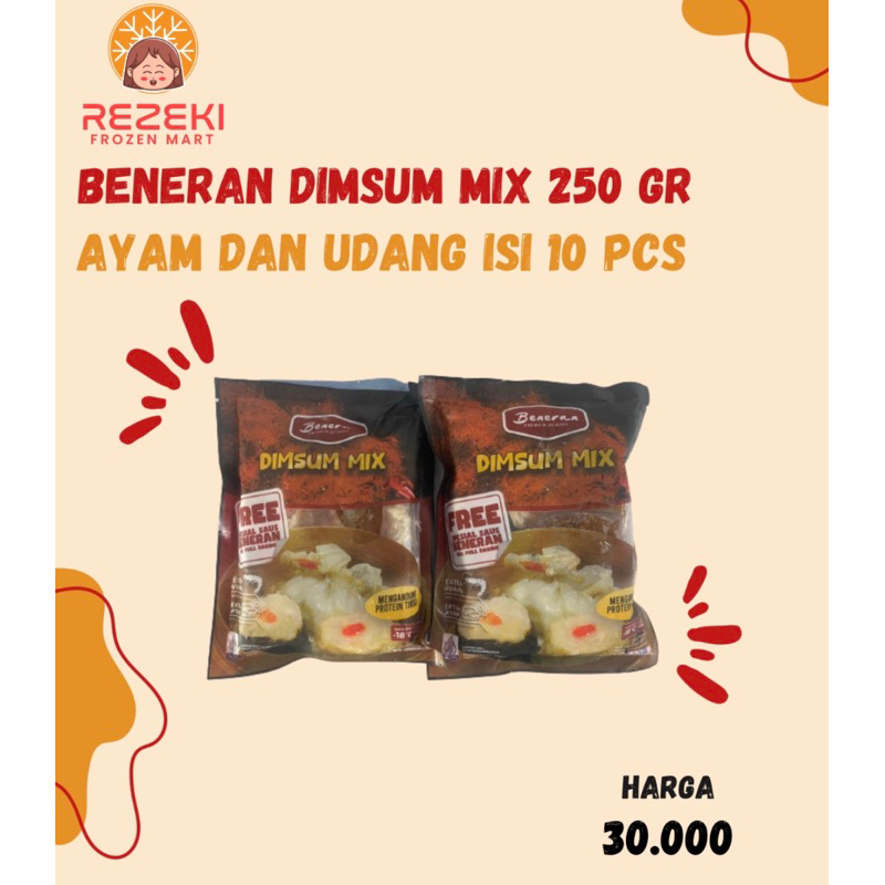 Jual Beneran Dimsum Mix 250 Gr Siomay Ayam Dan Udang Isi 10 Pcs