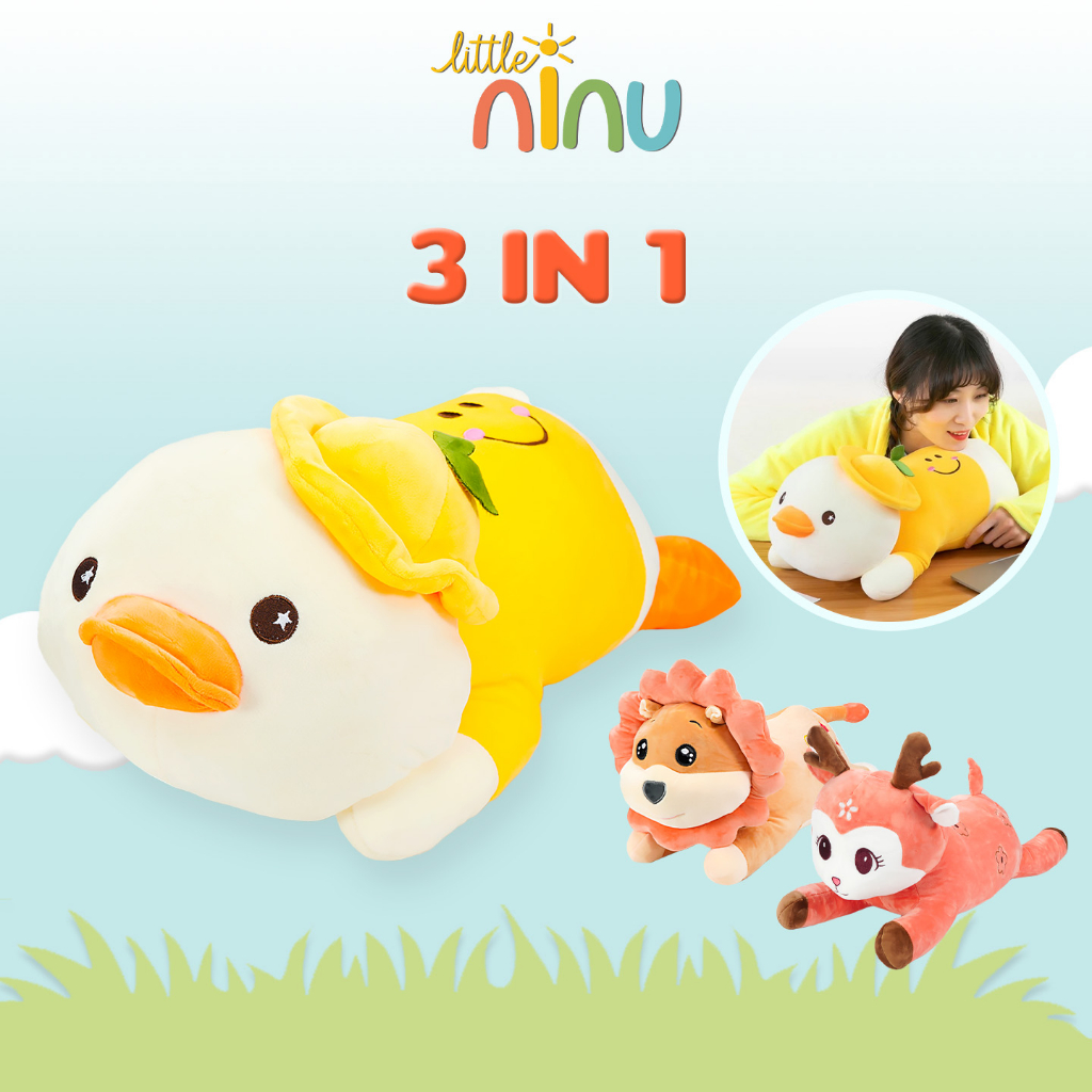 Jual LITTLE NINU Bantal Selimut Balmut Boneka Plushie Blanket Karakter ...