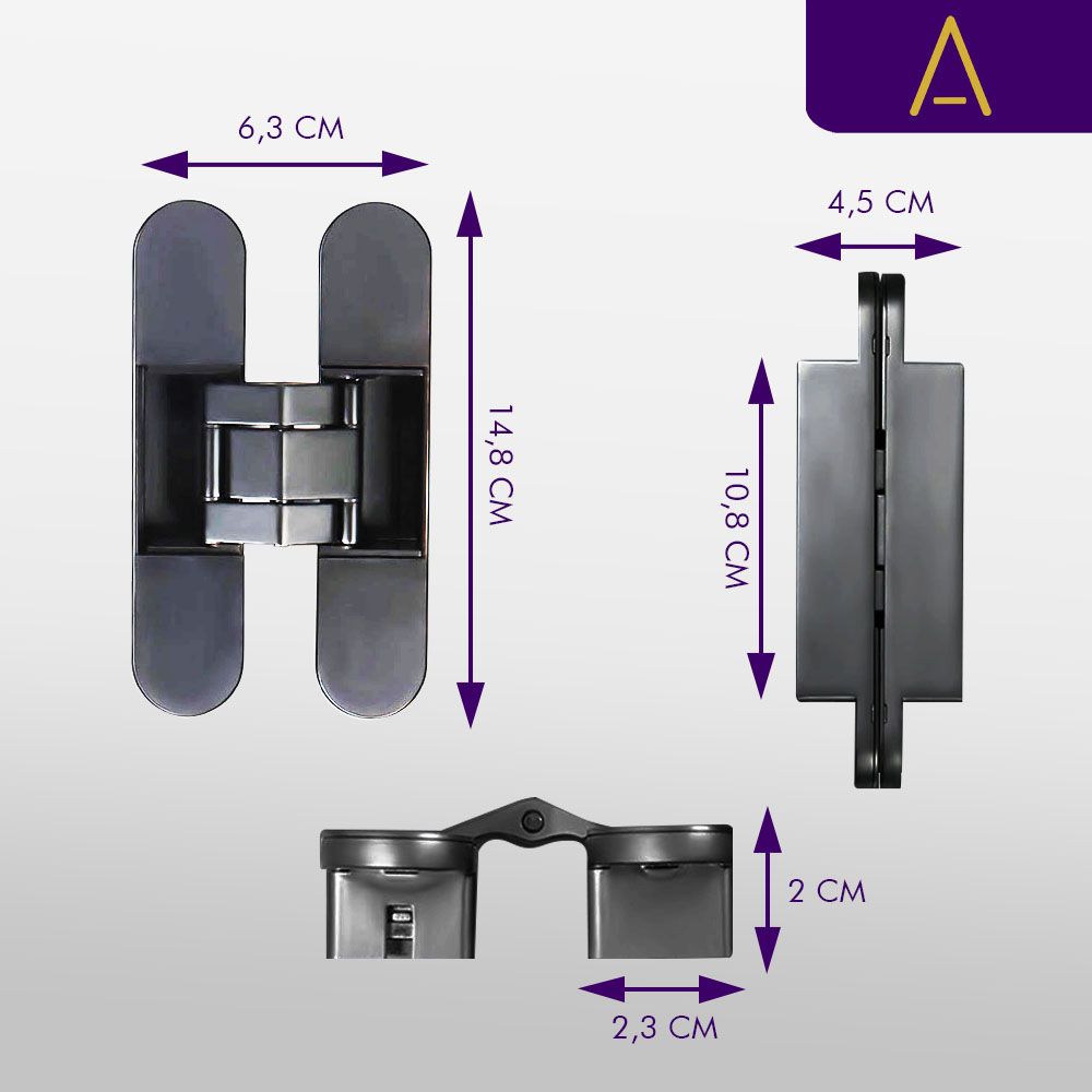 Jual CASA Concealed Hinge Engsel Tanam Invisible Gray DRQ2W | Shopee ...