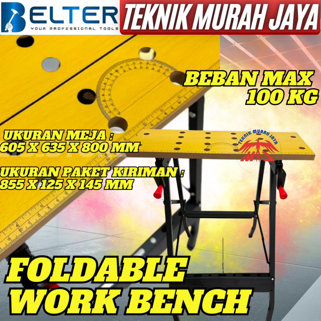 Jual Meja Kerja Kayu BELTER Folding Work Bench Meja Kayu Portable ...