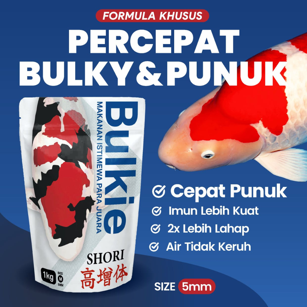 Jual Pakan Pelet Makanan Ikan Koi Bulkie Shori Punuk Bulky Hight Growth Kg Pakan Keeping Kontes