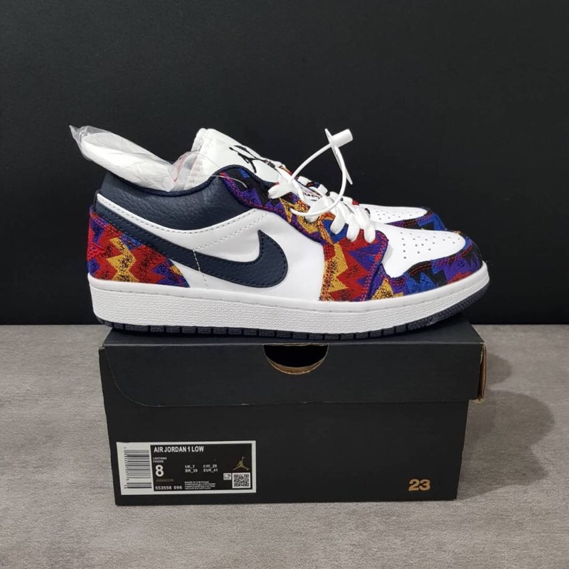 jordan 1 low nothing but net on feet