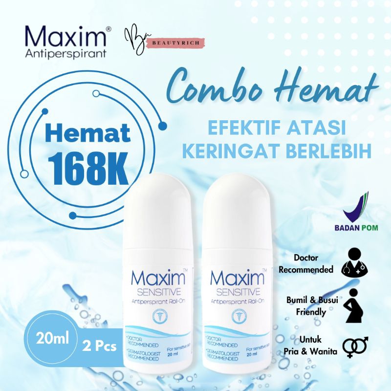 Jual Maxim Antiperspirant Sensitive 20ml 2pcs Shopee Indonesia