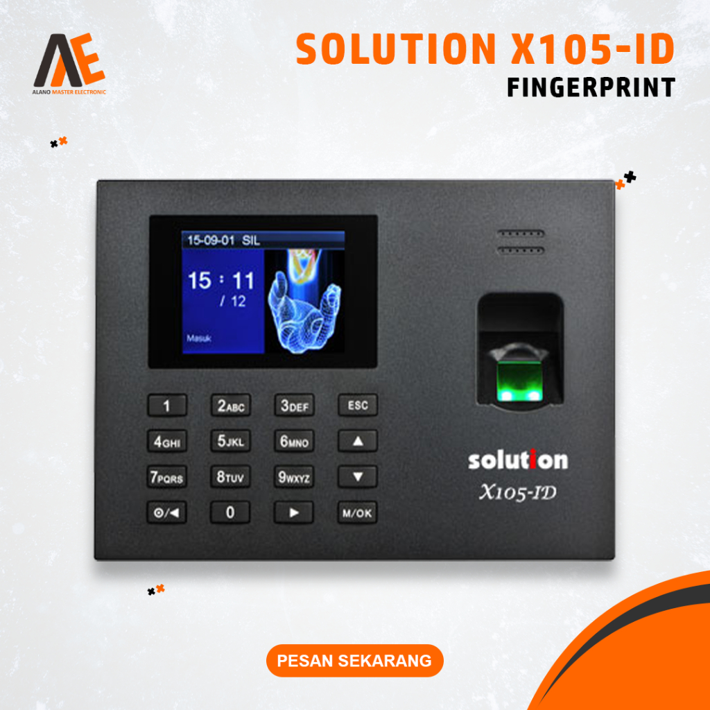 Jual Mesin Absensi Solution X105-ID Fingerprint Sidik Jari Kantor Bank ...