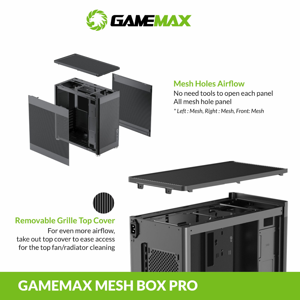 Jual GameMax Mesh Box Pro ATX Gaming PC Case | Shopee Indonesia