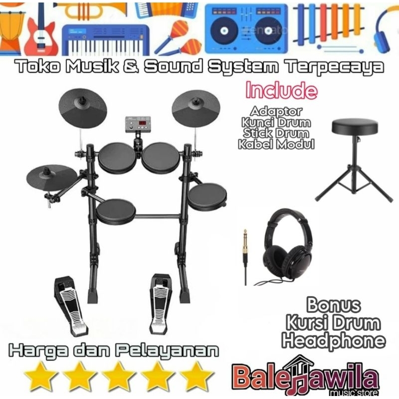 Jual NEW 2024 Drum Elektrik Electric Drum Aroma TDX15 TDX 15 TDX15