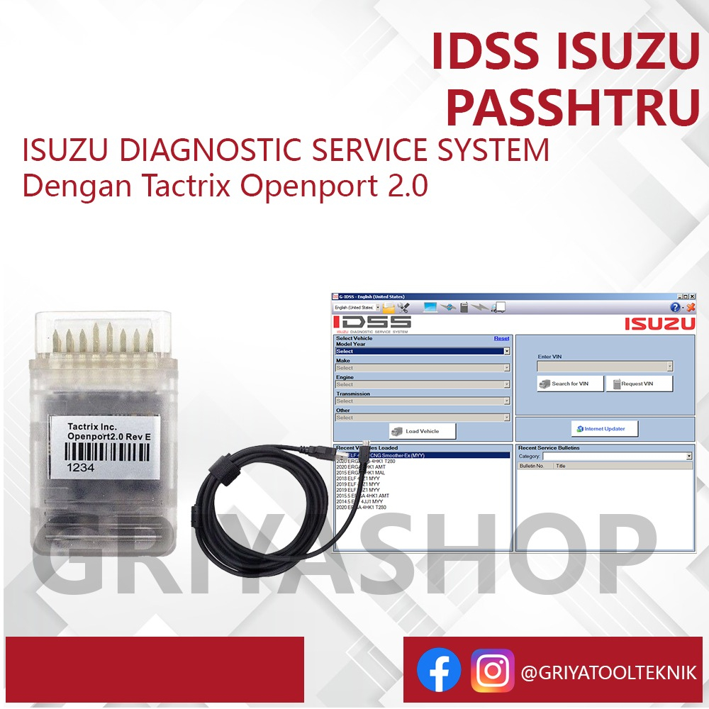 Jual Paket Tactrix Openport dengan Isuzu IDSS software diagnostik ...