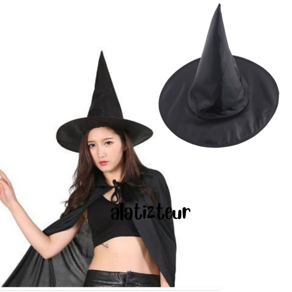 Jual Topi Halloween Hitam Kostum Nenek Sihir Topi Haloween Topi Penyihir Harry Potter Nenek