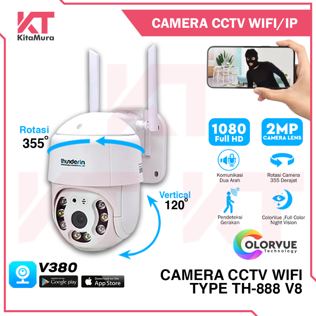 Jual Cctv Camera Wifi Outdoor Ptz Mp Full Hd Full Color Jam App V Waterproof Camera