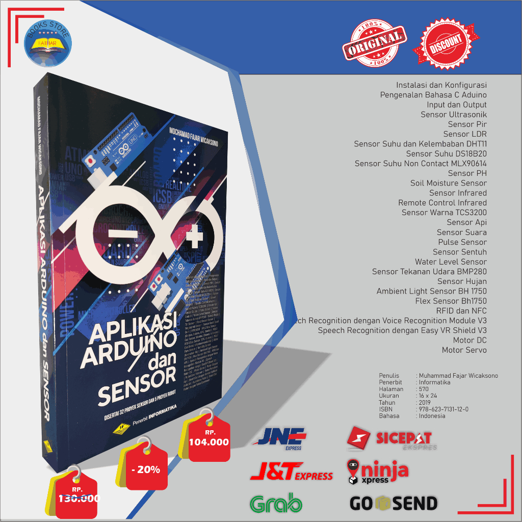 Jual buku aplikasi arduino dan sensor shopee indonesia