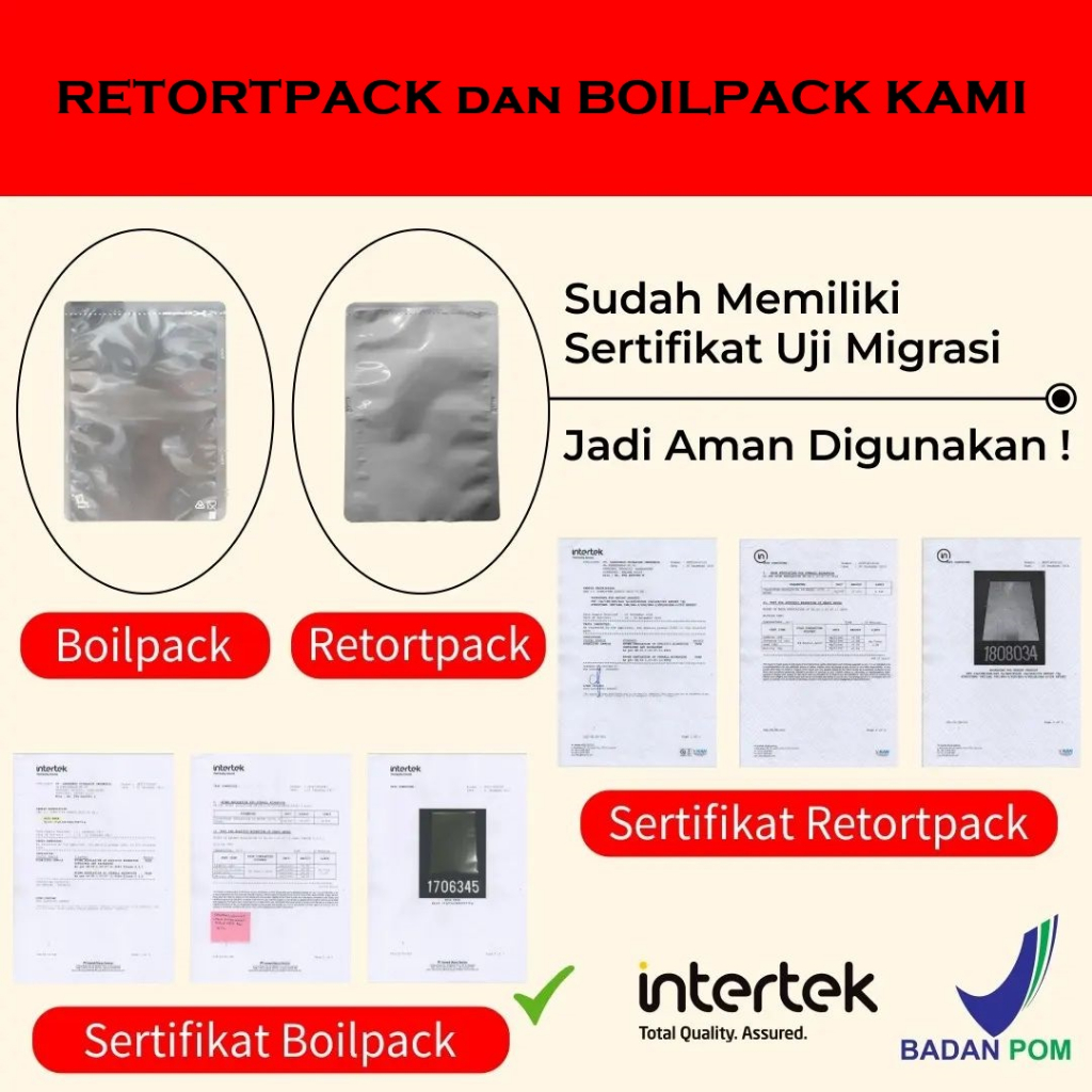 Jual (100 pcs) KEMASAN STERILISASI ALUMINIUM RETORT BAG RETORTPACK 500 ...