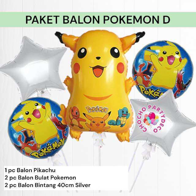 Jual Paket Balon Pokemon D Dekorasi Ulang Tahun Pokemon Pikachu Squirtle Ivysaur Charmander