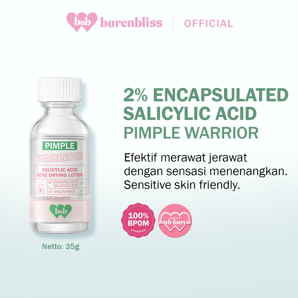 Jual BNB barenbliss Pimple Warrior! Salicylic Acid Acne Drying Lotion