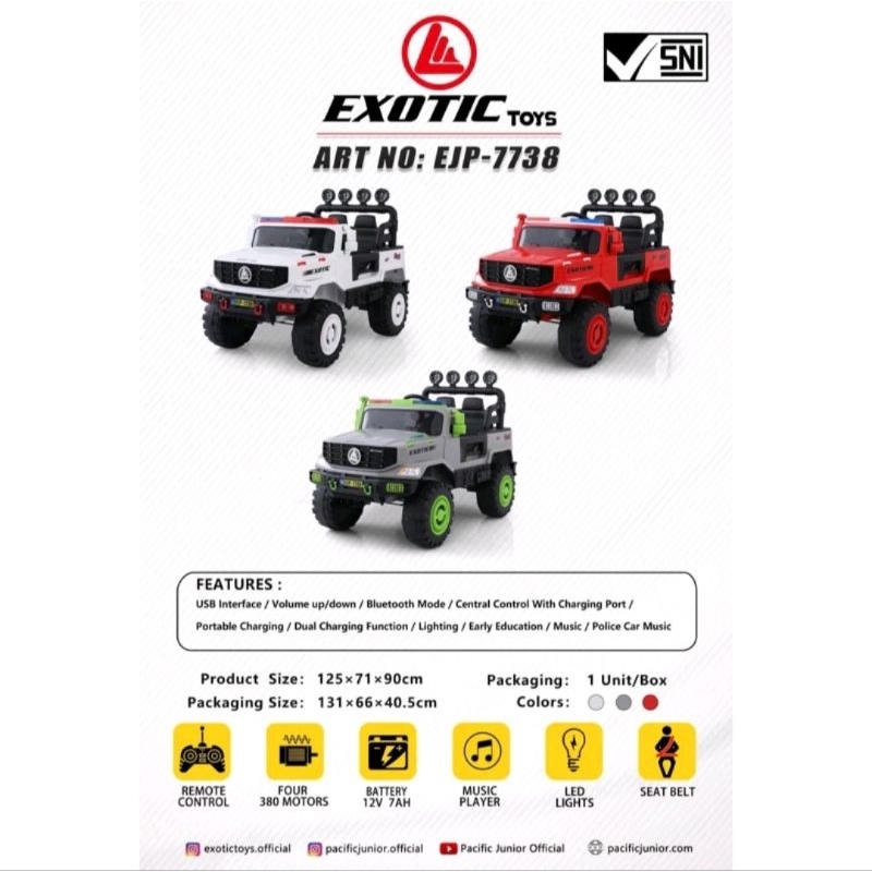 Jual MOBIL AKI JEEP EXOTIC ANAK EJP 7705 7706 7714 7723 7738 | Shopee