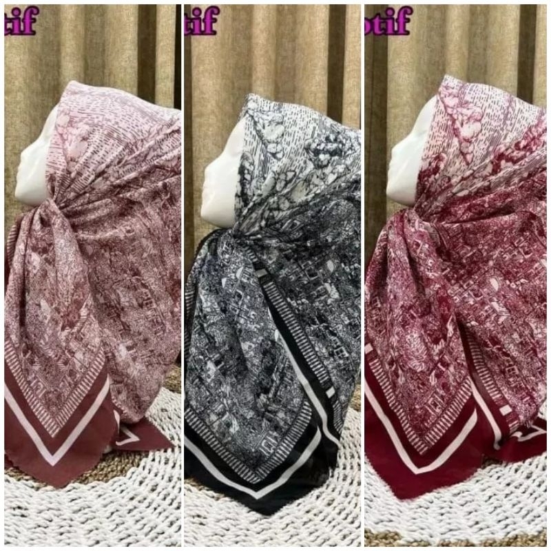 Jual (TERMURAH) jilbab motif | hijab segiempat | jilbab voal | hijab