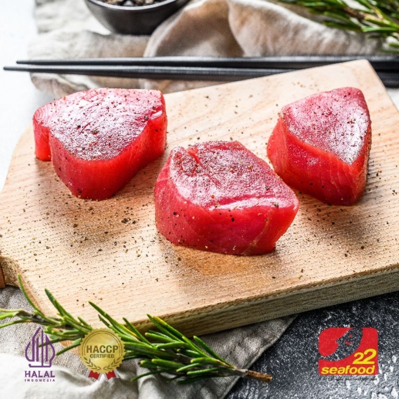 Jual Tuna Steak 200 gr / Steak Tuna Puzzle / Export Quality / Seafood