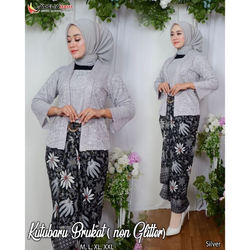 Jual Setelan Kebaya Brukat Kutubaru Modern Kebaya Busui Rok Lilit